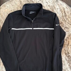 Nike Men's Black Performance Jacket with White Stripe